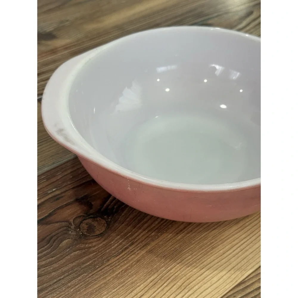 Vintage PYREX Desert Dawn Pink Speckled  2 Qt 024 Round Casserole Dish 1950s USA